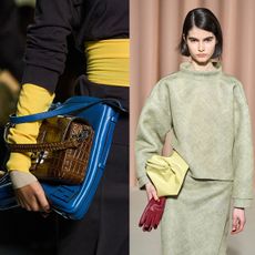 a collage showing some of the biggest fall handbag trends for 2024