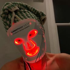 Lucy Williams wearing CurrentBody's LED Face Mask