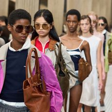 Images of the finale at the Miu Miu spring summer 2025 runway show in Paris.